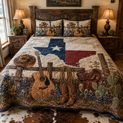 The Texas We Call Home 3-Piece Quilted Bedding Set NCU0PT11751