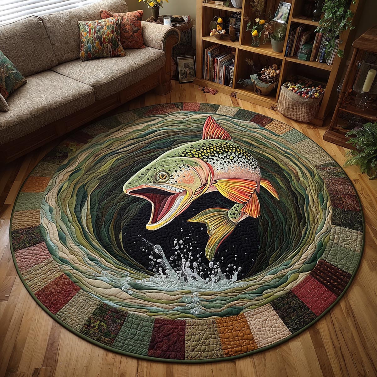 The Ultimate Catch Trap Quilted Round Mat NCU0DV9608