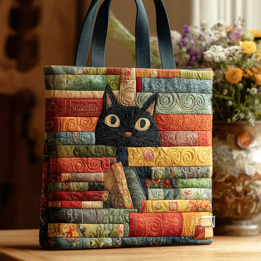 The Watchful Cat Quilted Tote Bag NCU0PT8896