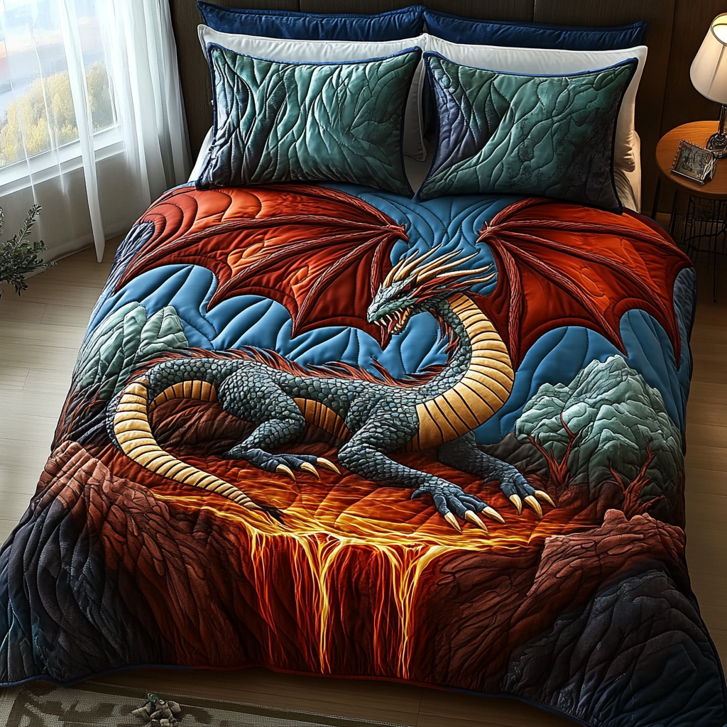 The Winged Myth 3-Piece Quilted Bedding Set NCU0DV3852