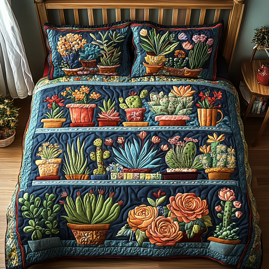 Thorn Tendril 3-Piece Quilted Bedding Set NCU0DV2516