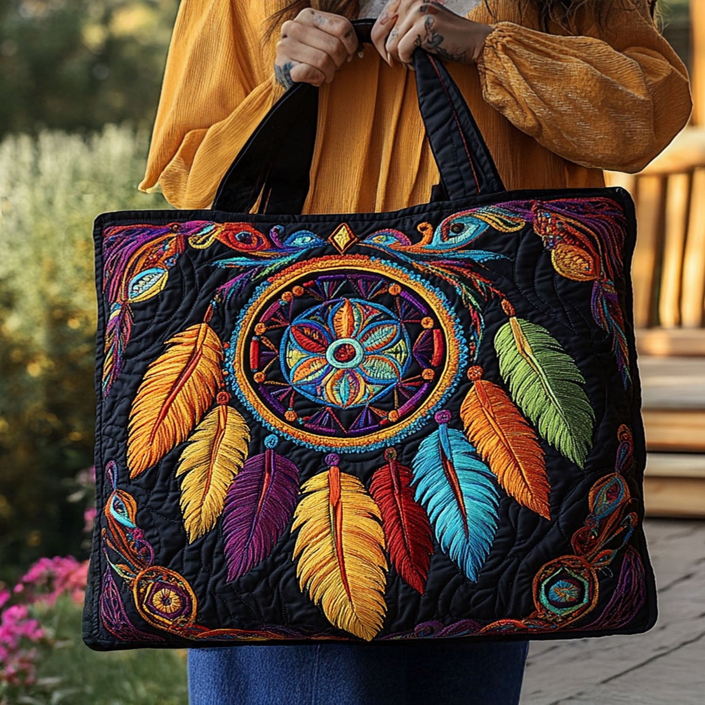 Thread of Light Quilted Tote Bag NCU0PT8345