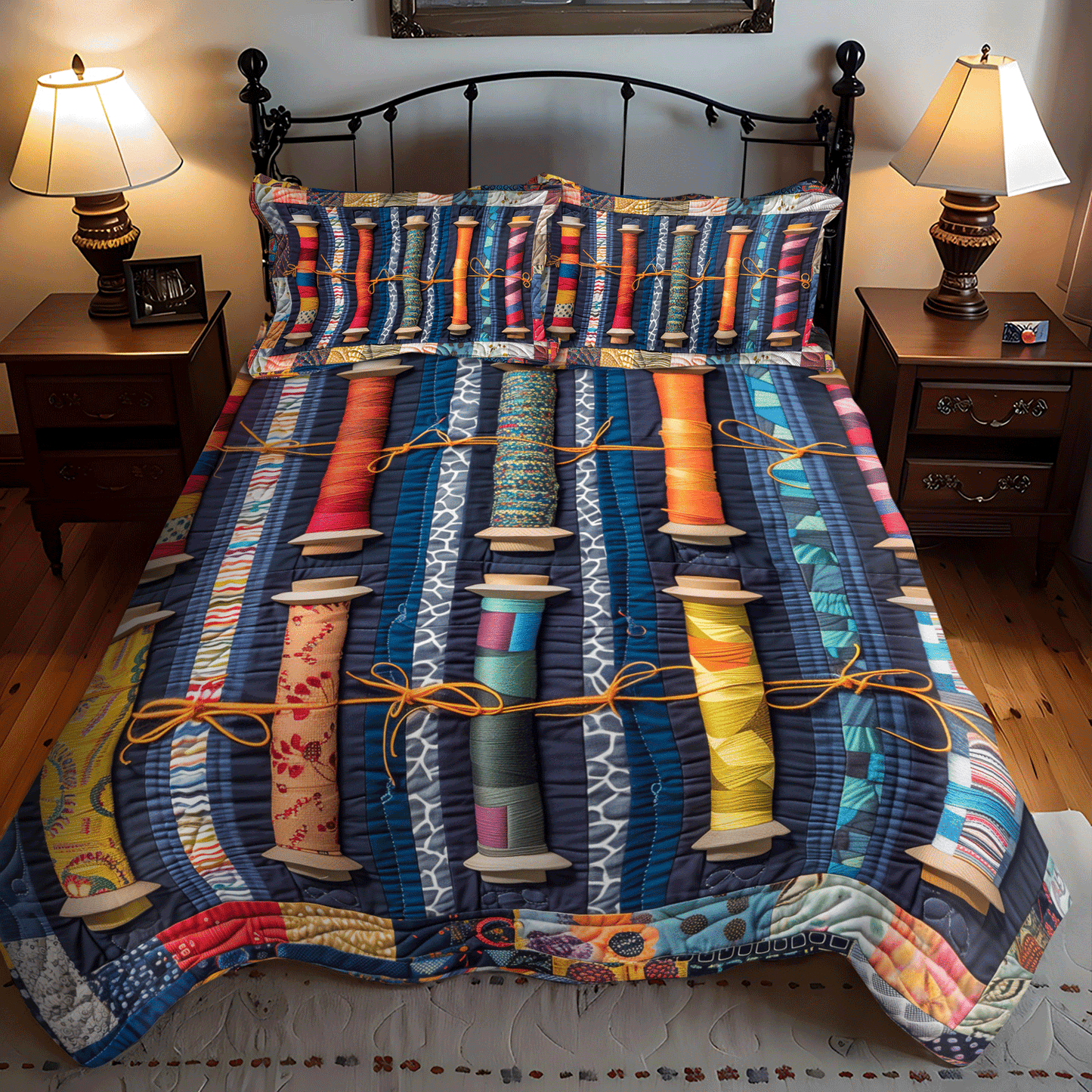 Threaded Beauty 3-Piece Quilted Bedding Set NCU0TH1304
