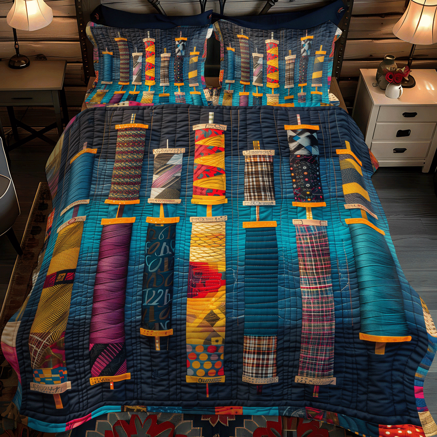 Threaded Harmony 3-Piece Quilted Bedding Set NCU0TH1306