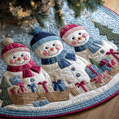 Three Snow Friends Quilted Tree Skirt NCU0XD1974