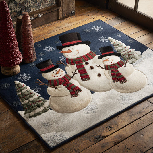 Three Snowman Family Area Rug NCU0HH1331