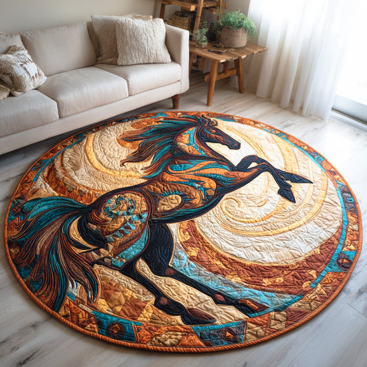 Thunder Hoof Trail Quilted Round Mat NCU0TD989