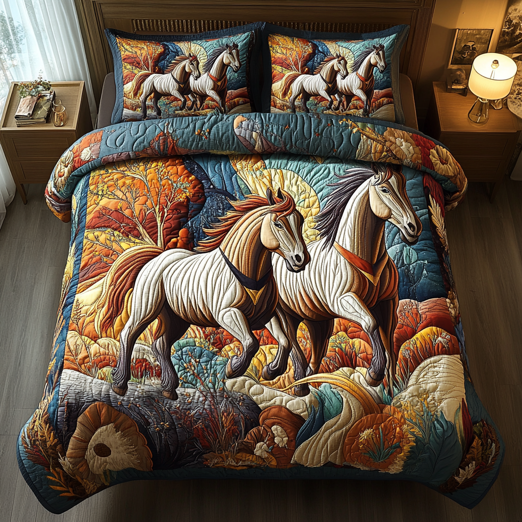 Thunder Stallion 3-Piece Quilted Bedding Set NCU0DK4883