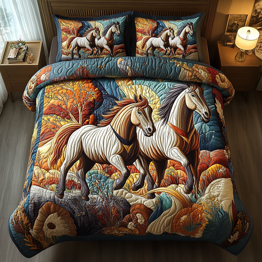 Thunder Stallion 3-Piece Quilted Bedding Set NCU0DK4883