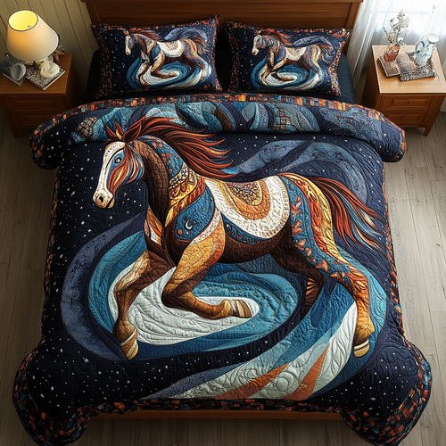 Thunder Trot 3-Piece Quilted Bedding Set NCU0DK4727