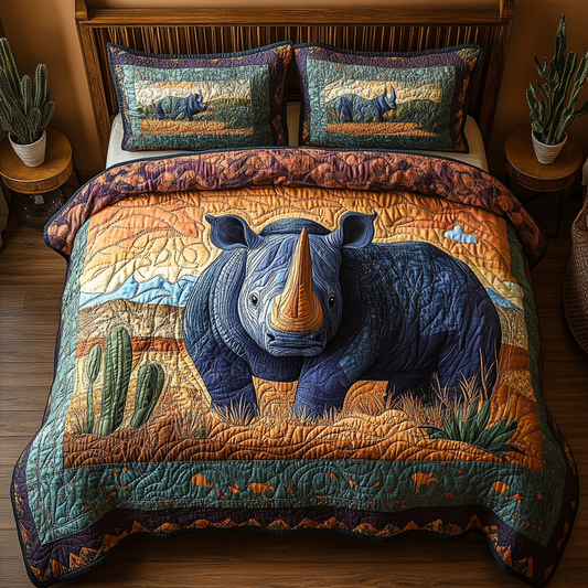 Thundering Rhino 3-Piece Quilted Bedding Set NCU0DV3734