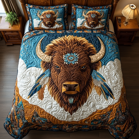Thunderous Roam 3-Piece Quilted Bedding Set NCU0DV2420