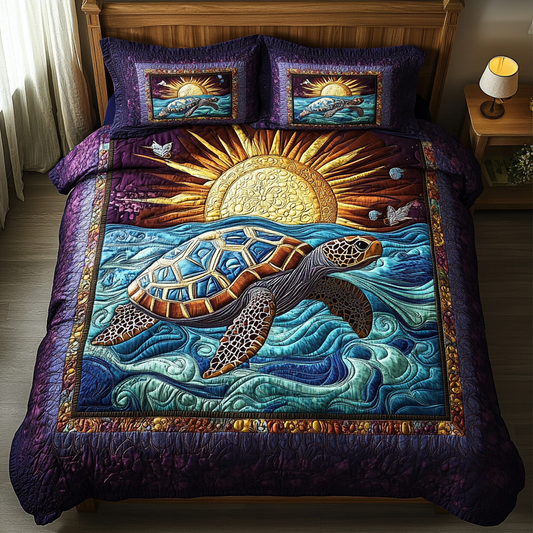 Tidal Bliss 3-Piece Quilted Bedding Set NCU0VH2234
