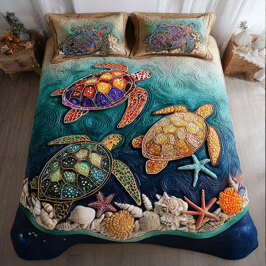Tidal Colors 3-Piece Quilted Bedding Set NCU0PT8739