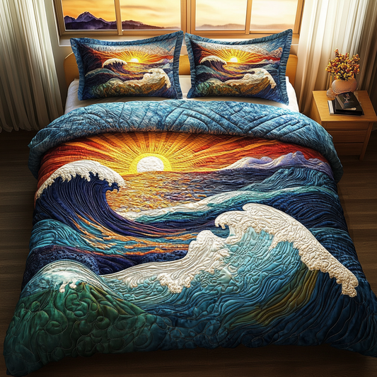 Tidal Dream 3-Piece Quilted Bedding Set NCU0DV5661