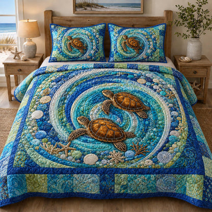 Tidal Escape 3-Piece Quilted Bedding Set NCU0DV9794