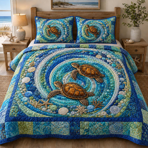 Tidal Escape 3-Piece Quilted Bedding Set NCU0DV9794