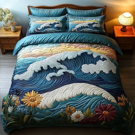 Tidal Flow 3-Piece Quilted Bedding Set NCU0DK6002