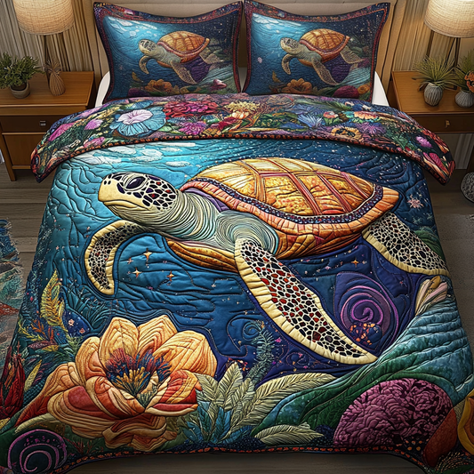 Tidal Glide 3-Piece Quilted Bedding Set NCU0DK5016