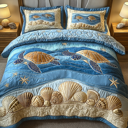 Tidal Glow 3-Piece Quilted Bedding Set NCU0VL2357