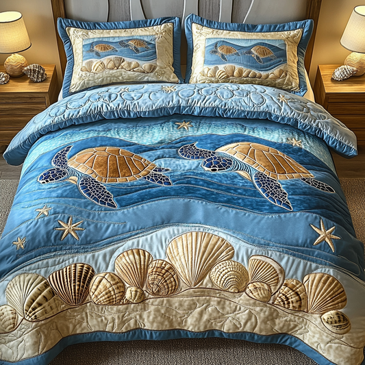 Tidal Glow 3-Piece Quilted Bedding Set NCU0VL2357