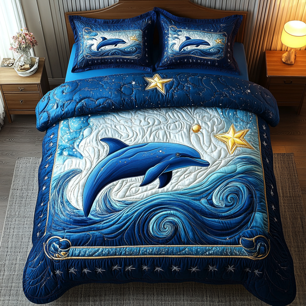 Tidal Grace 3-Piece Quilted Bedding Set NCU0DK4696