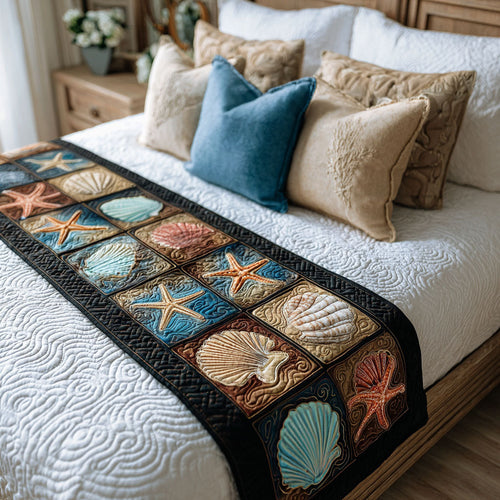 Tidal Harmony Quilted Bed Runner NCU0NT12145