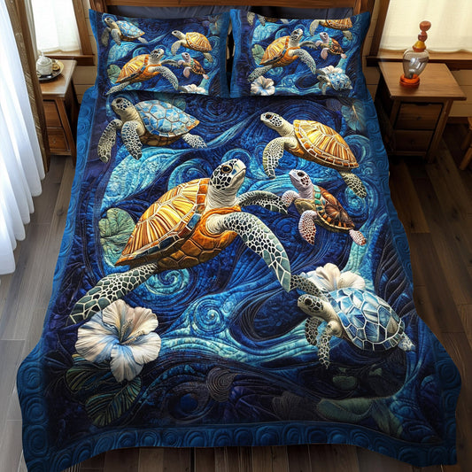 Tidal Journey 3-Piece Quilted Bedding Set NCU0PT2809