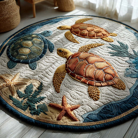 Tidal Path Quilted Round Mat NCU0TD028