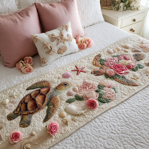 Tidal Roses Quilted Bed Runner NCU0PT10858