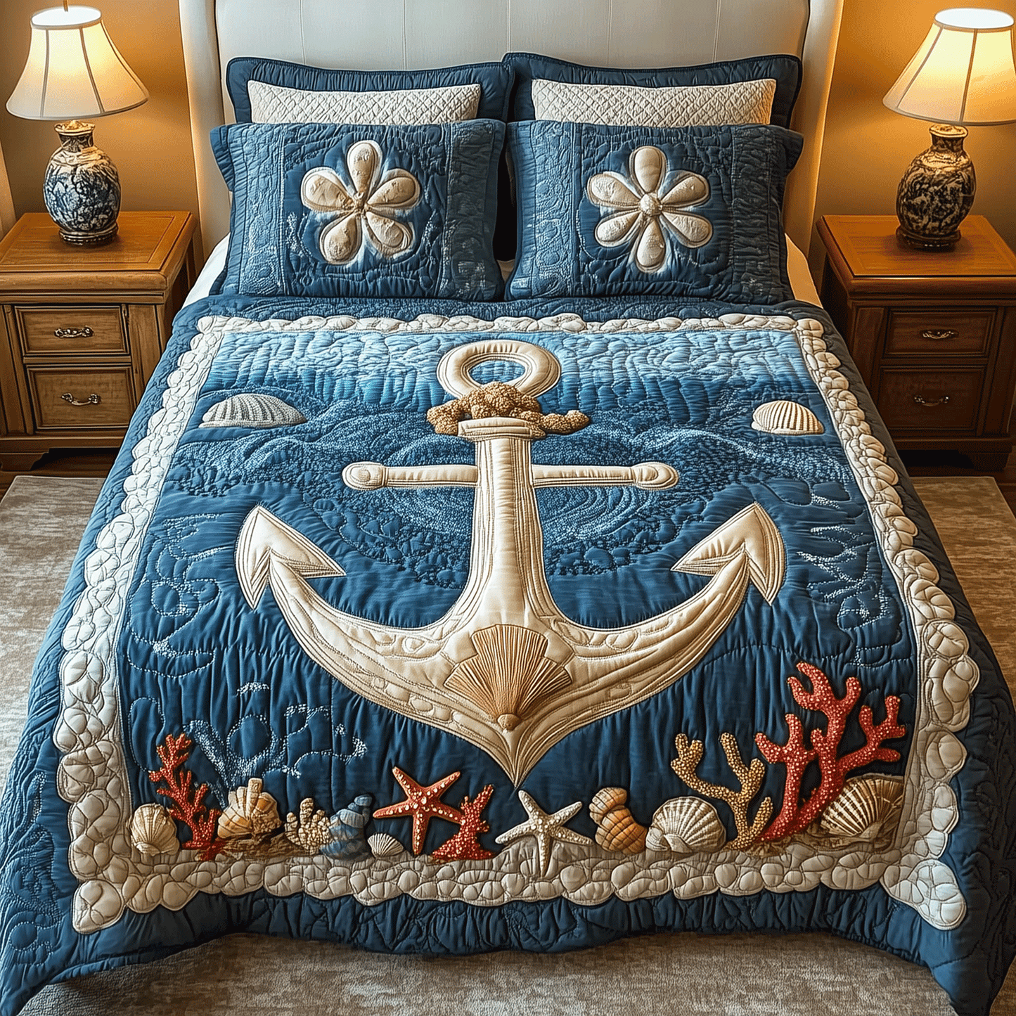 Tidal Tranquility 3-Piece Quilted Bedding Set NCU0TH2451