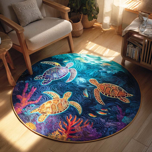 Tide Crest Quilted Round Mat NCU0TD279