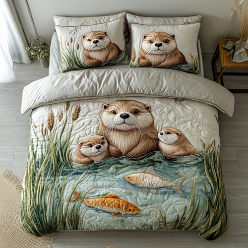 Tidepool Friends 3-Piece Quilted Bedding Set NCU0DK5831