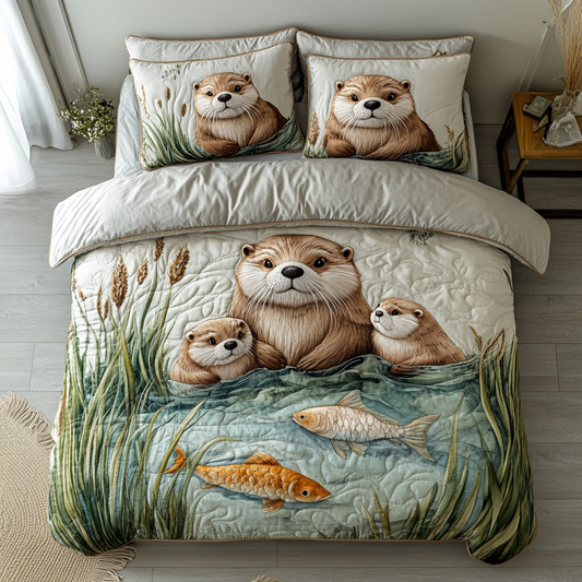 Tidepool Friends 3-Piece Quilted Bedding Set NCU0DK5831