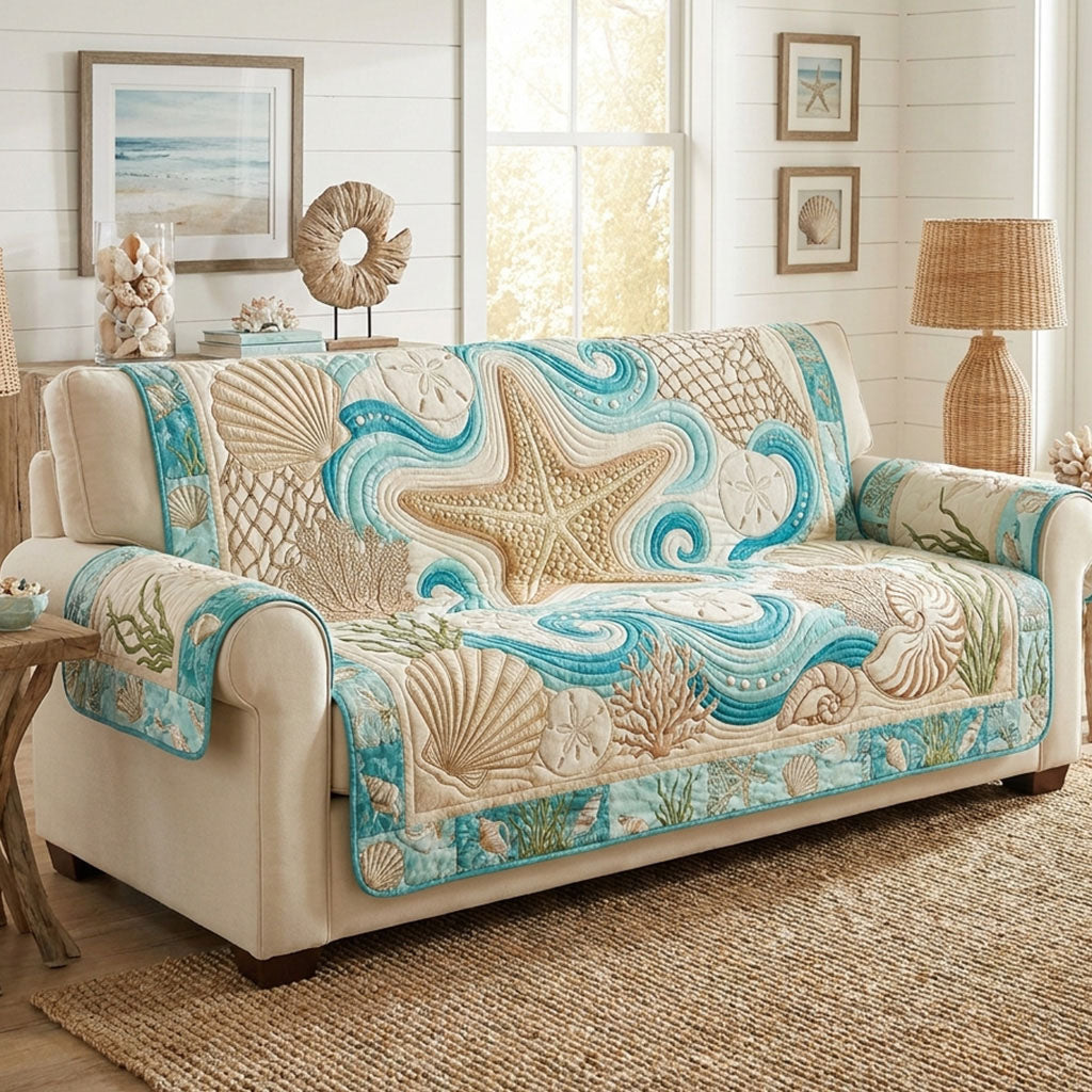 Tidepool Serenity Quilted Sofa Cover NCU0PT11799