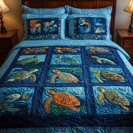 Tides of Tranquility 3-Piece Quilted Bedding Set NCU0PT2410
