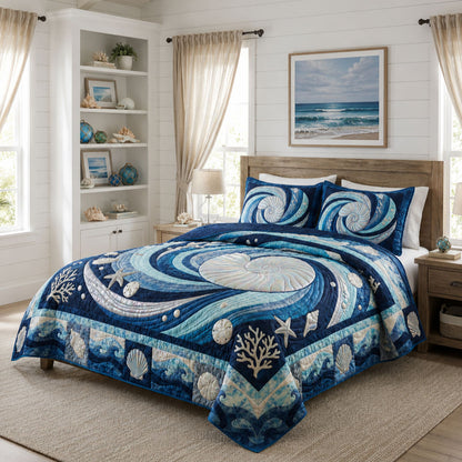 Tides of Wonder 3-Piece Quilted Bedding Set NCU0PT11808