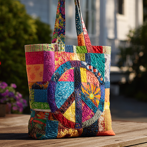 Tie-Dye Calm Quilted Tote Bag NCU0PT8364