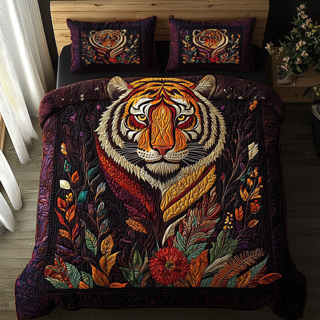 Tiger Boho Dreams 3-Piece Quilted Bedding Set NCU0DV6481