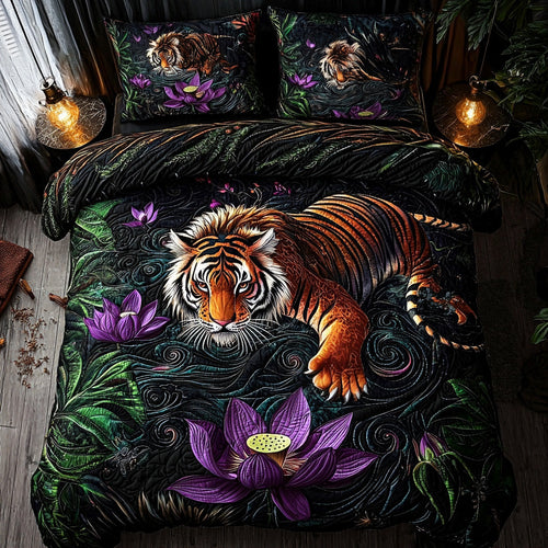 Tiger Majesty 3-Piece Quilted Bedding Set NCU0DV6485