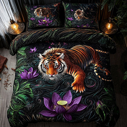 Tiger Majesty 3-Piece Quilted Bedding Set NCU0DV6485