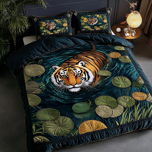 Tiger Roar 3-Piece Quilted Bedding Set NCU0DK8372