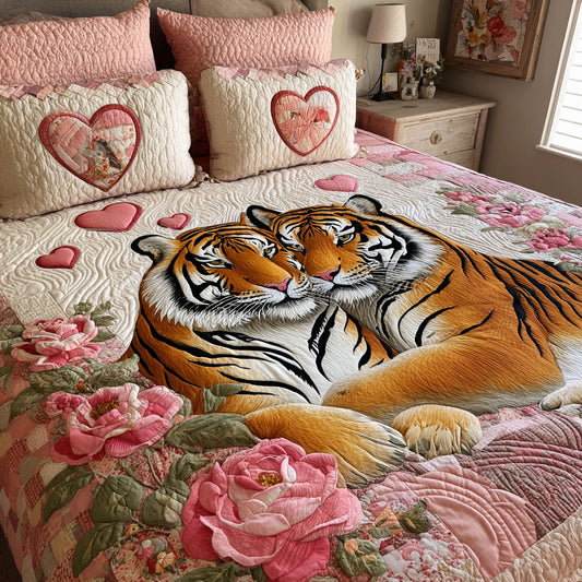 Tiger Tenderness 3-Piece Quilted Bedding Set NCU0NT11777