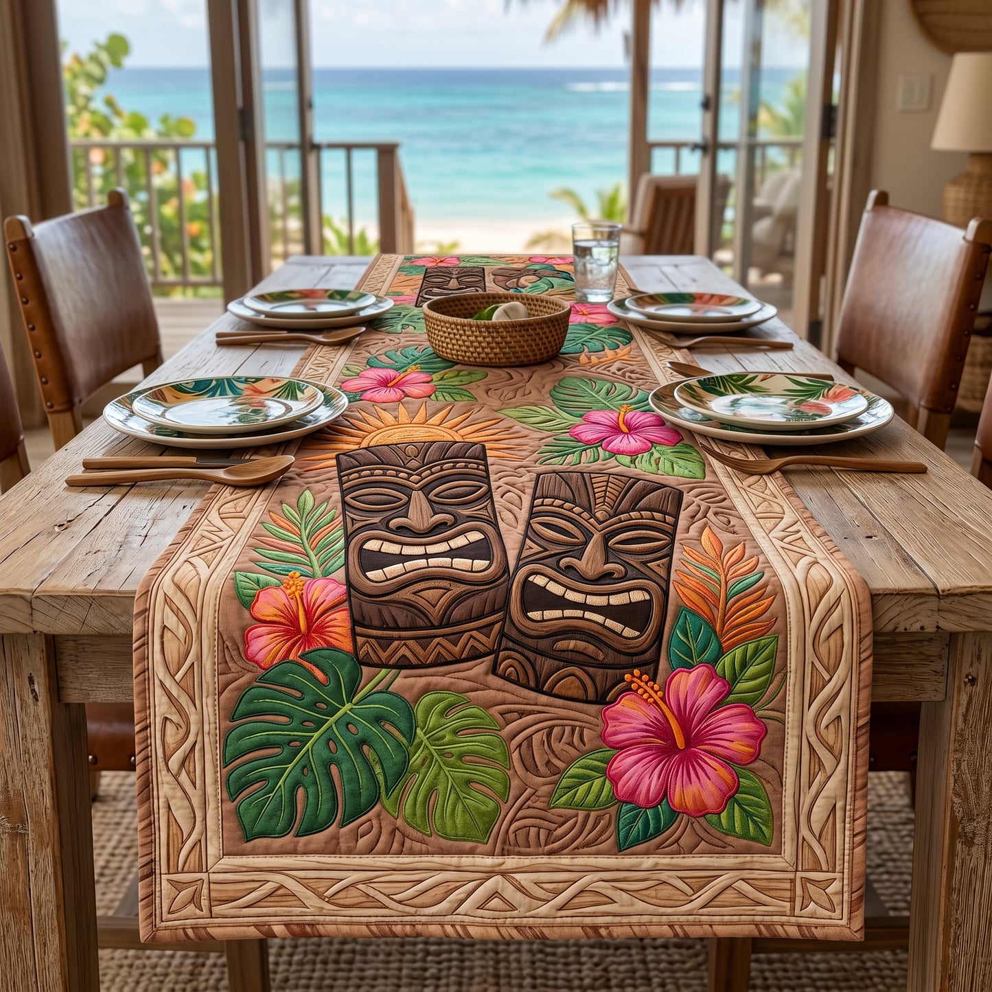 Tiki Vibes Quilted Table Runner NCU0DV9758
