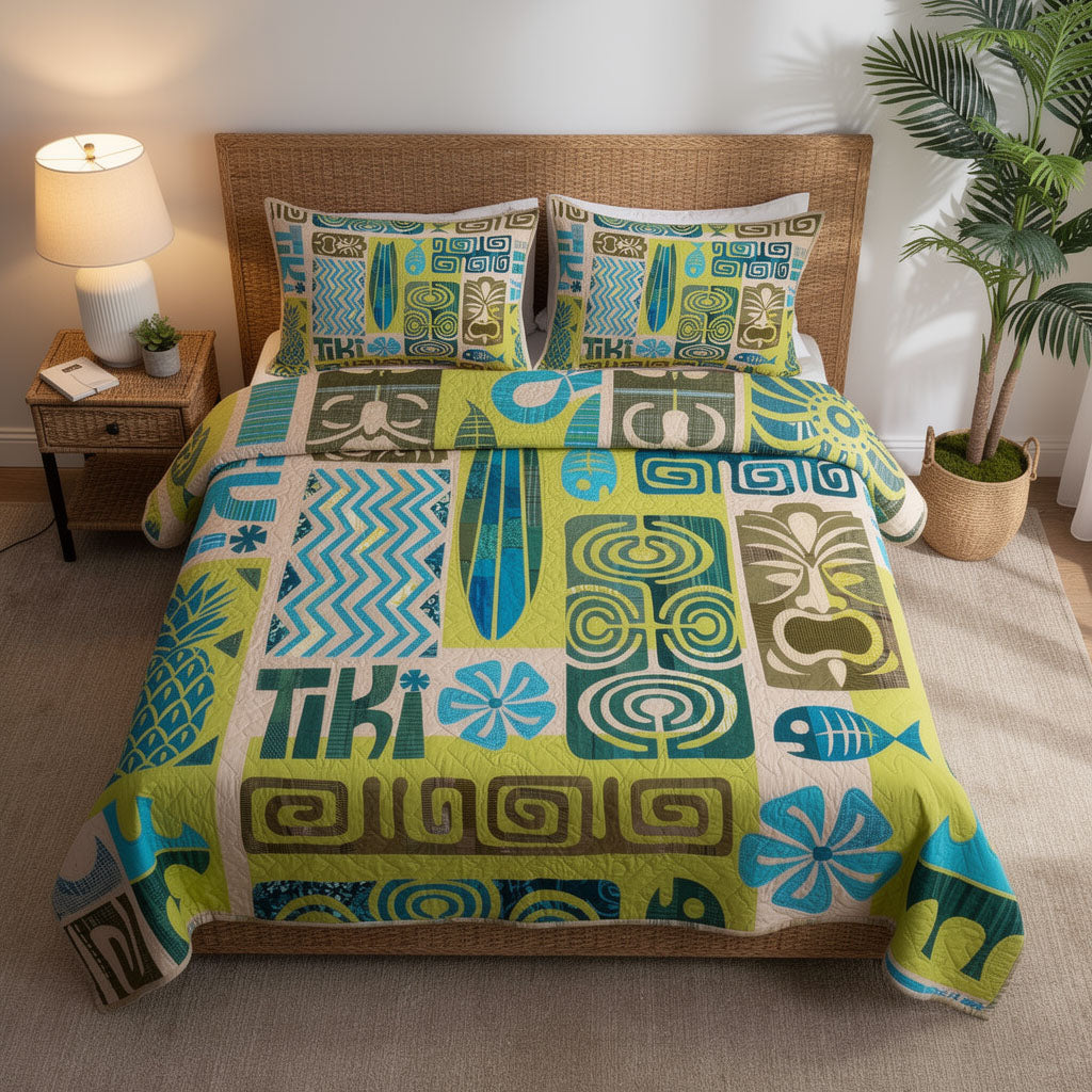 Tiki Guardian 3-Piece Quilted Bedding Set NCU0PT11706
