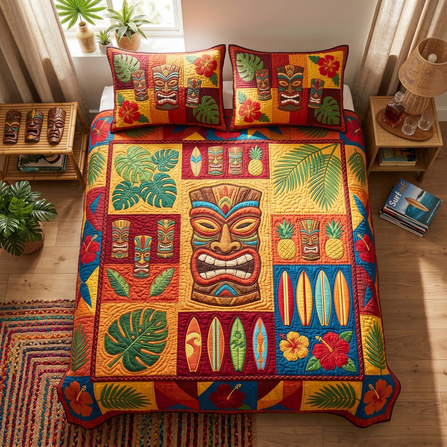 Tiki Legacy 3-Piece Quilted Bedding Set NCU0TD2705