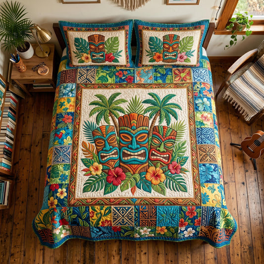 Tiki Spirit 3-Piece Quilted Bedding Set NCU0TD2697