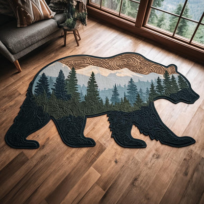 Timber Bear Custom Shape Area Rug NCU0DV9574
