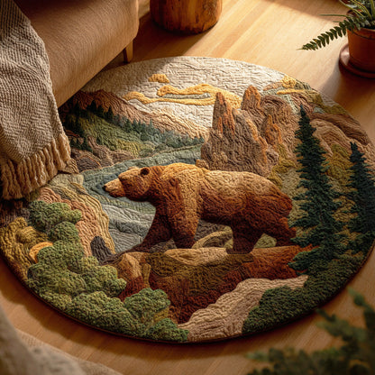 Timber Bear Quilted Round Mat NCU0TD2061
