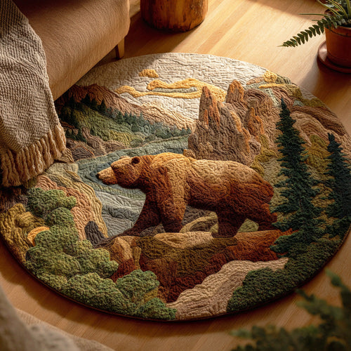 Timber Bear Quilted Round Mat NCU0TD2061